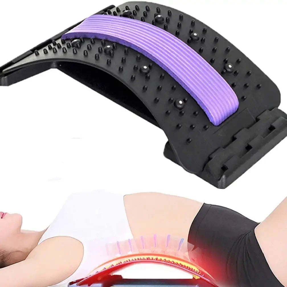 Multi-level back stretcher from CAMMUO, adjustable lumbar spine massager for back pain relief and spinal alignment.