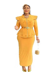 2 PCS Sets African Clothes for Women Tops And Skirts Suits Dashiki Ankara 2025 Outfits Gown Plus Size Wedding Party Dresses