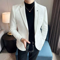 Men's slim fit deerskin velvet blazer by SHOWLU, luxury smart casual coat with tailored fit and stylish detailing.