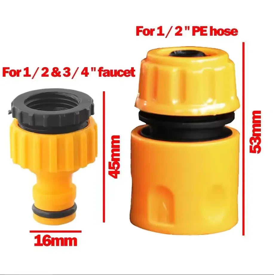 Showlu Smart General hose faucet quick connector attached to garden hose for easy water connection and control.