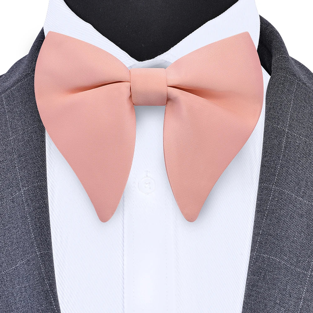 New Big Bow Ties Men's Solid Bowtie Red Black Yellow Fashion Bowknot For Men Wedding  Party Accessories