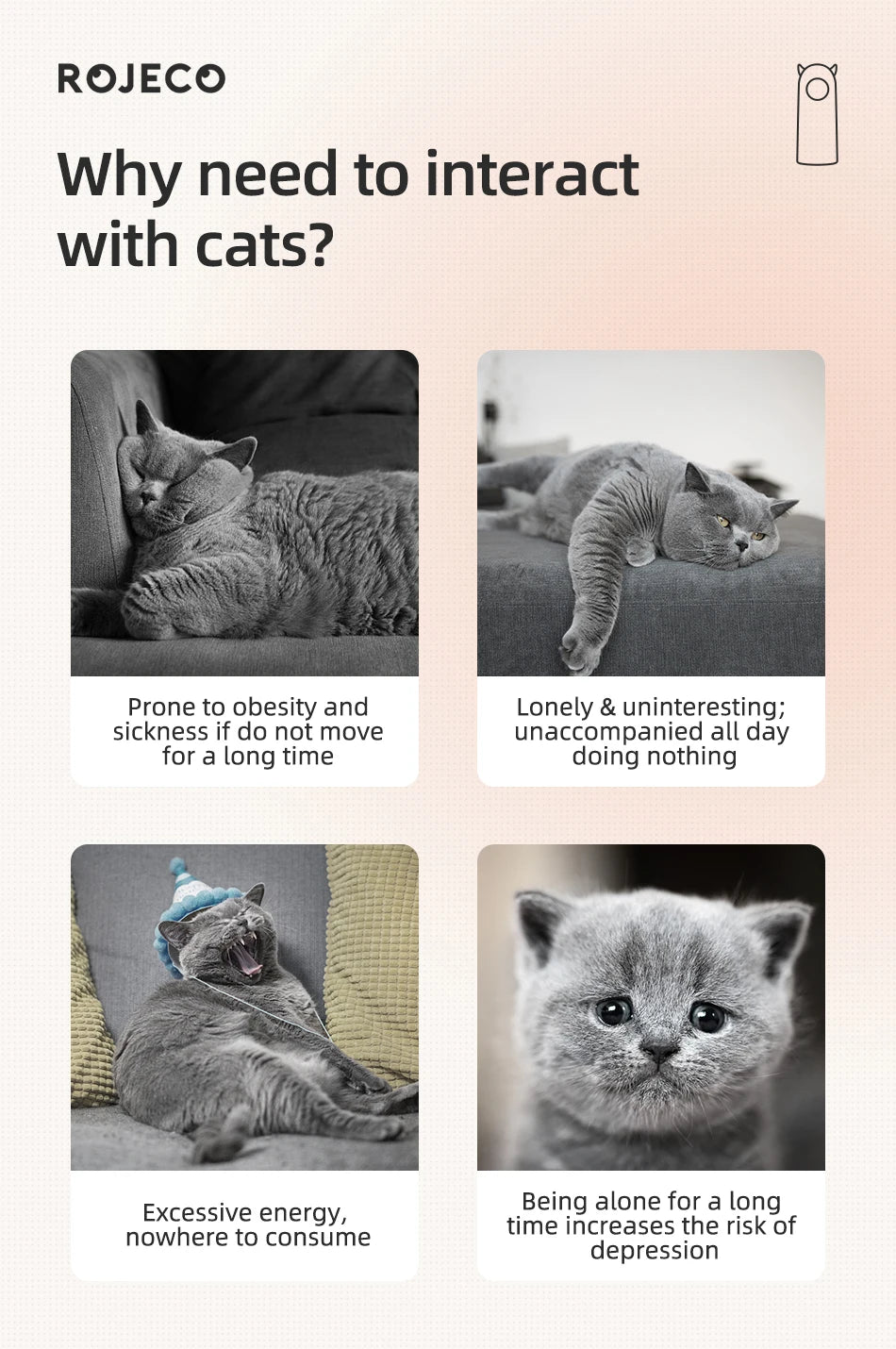 Showlu Smart General ROJECO automatic cat laser toy with rotating laser pointer for interactive feline play.
