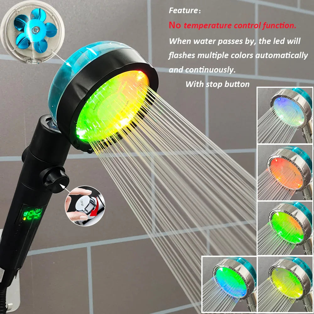 Showlu Smart General LED handheld shower head with temperature display and adjustable water pressure for a customizable shower experience.