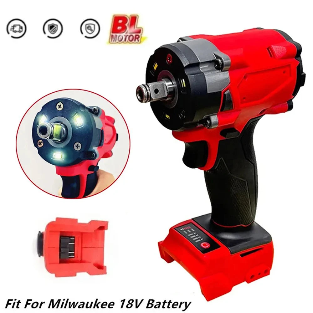 Showlu Magnitt Brushless Impact Wrench with 1/2 inch drive, cordless power tool, delivers 500N.m torque for heavy-duty fastening.