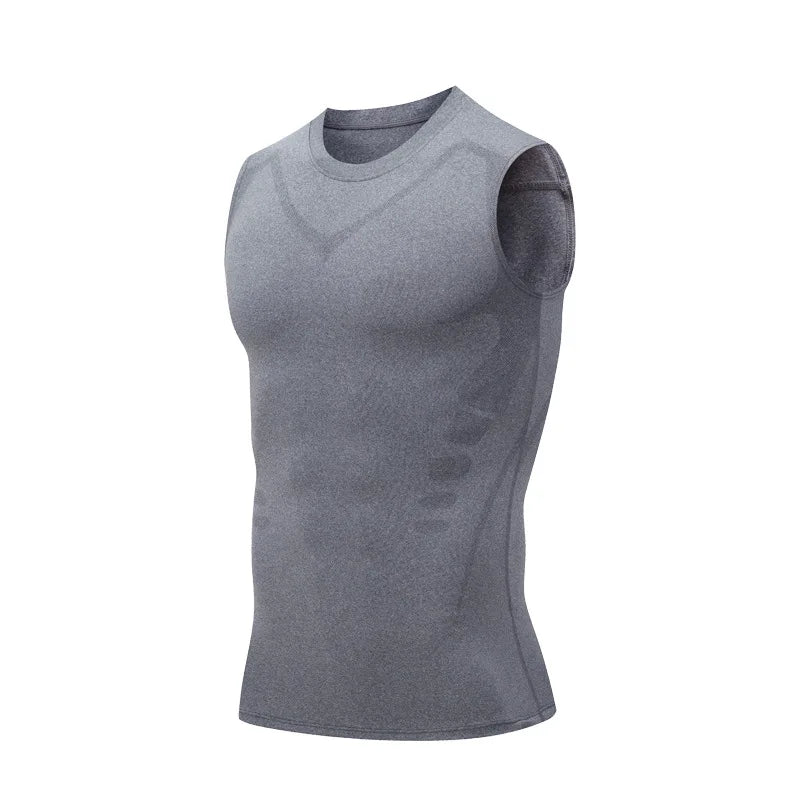 Summer Cool Men Shaping Vest Sleeveless Shirt Tight Compression Shapewear Shirts Tank Tops Body Shaper Breathable Ice Silk Vest