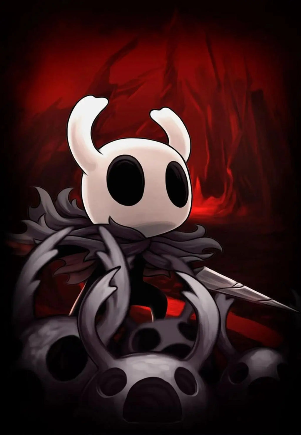 Hollow Knight canvas wall art featuring a modern video game poster with intricate character illustration for home decor.