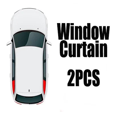 Magnetic car sunshade by Showlu Fashion Store, black fabric with magnetic edges, installed on a car windshield to block sunlight.
