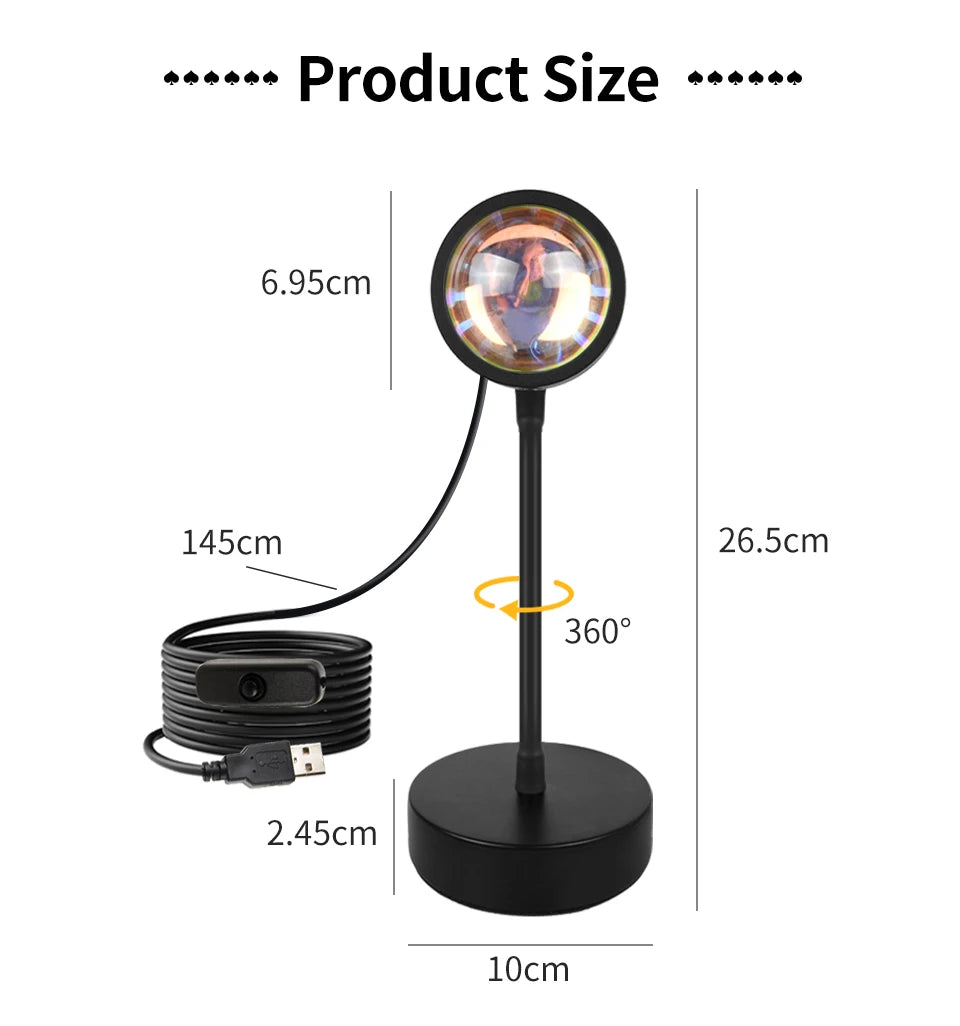 Showlu Smart General aesthetic sunset projection lamp displaying warm sunset colors and scenic light projection on a wall.