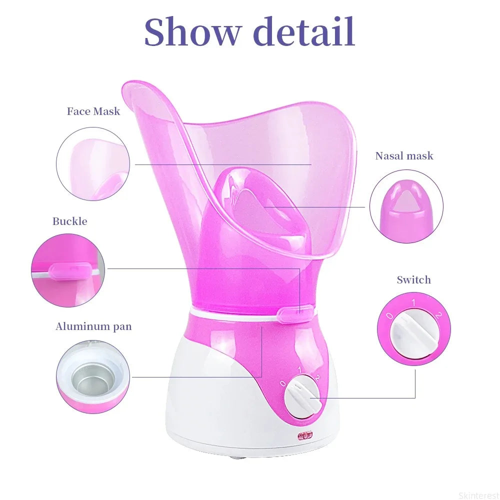 Showlu Smart General facial steamer with hot and cold spray for face moisturizing and skin rejuvenation.
