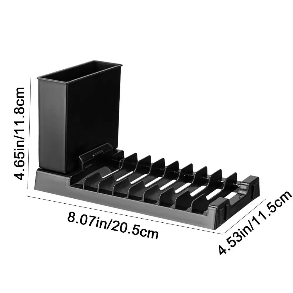 Foldable Showlu Smart General dish drying rack with multiple drying slots and foldable design on a white background.