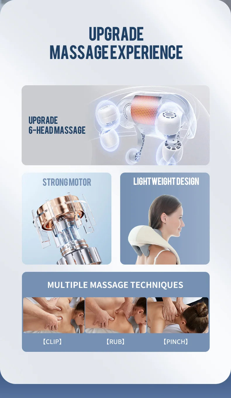 Showlu Smart General electric neck and shoulder massage shawl for deep tissue relief, showing its plush fabric and built-in massage nodes.