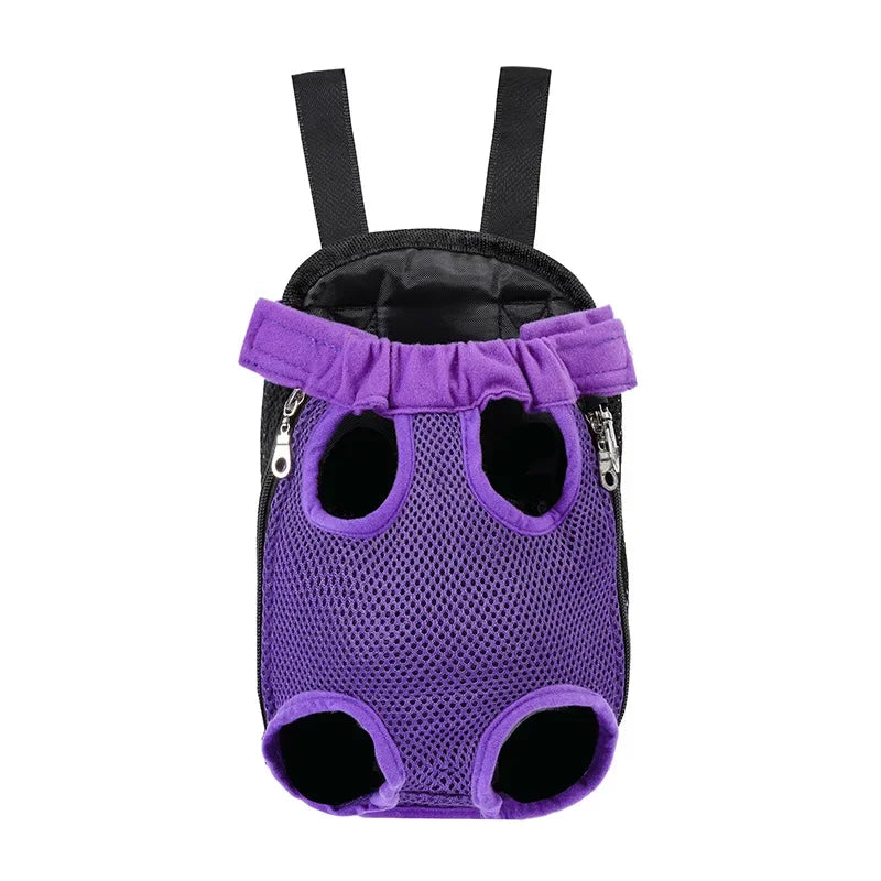 Showlu adjustable mesh pet carrier backpack with breathable design for cats and dogs, featuring secure straps and ventilation panels.