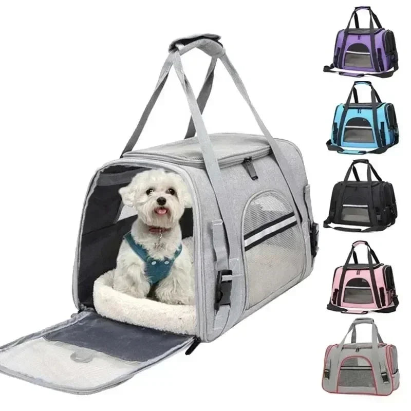 Showlu breathable dog carrier backpack with cushion for travel, lightweight and comfortable for small pets.