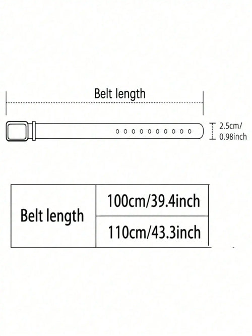 Women's leather belt with smooth buckle, 2.5cm wide, stylish and versatile accessory for jeans and casual outfits.