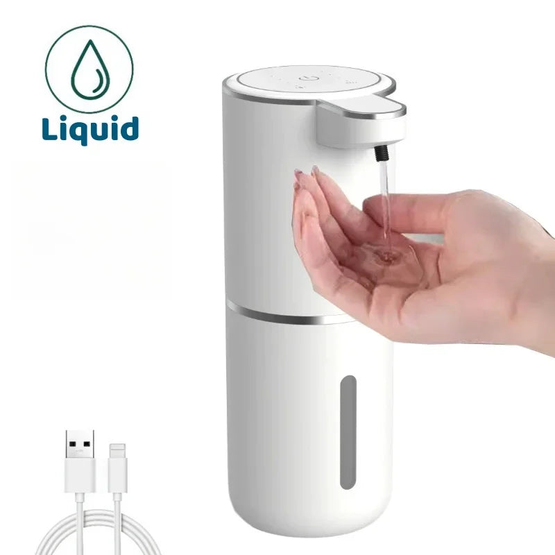 Fununcle automatic foam soap dispenser with touchless operation, USB rechargeable, made of durable ABS plastic.