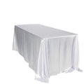 Rectangle Satin Tablecloth Wedding Table Cloth White for Christmas Baby Shower Birthday Events Banquet Decor Home Dining Table