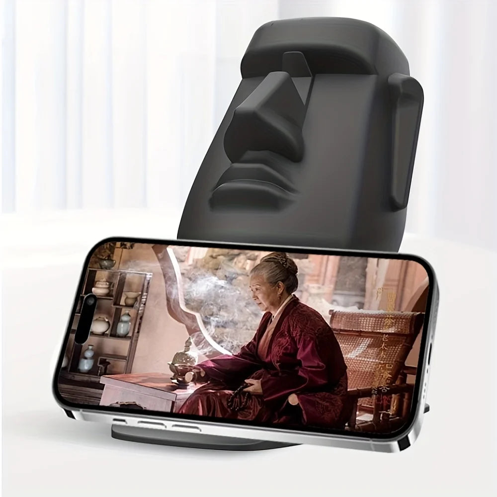 Showlu Creative Glasses Holder and plastic phone stand on a desk, serving as a decorative desktop ornament and functional accessory.