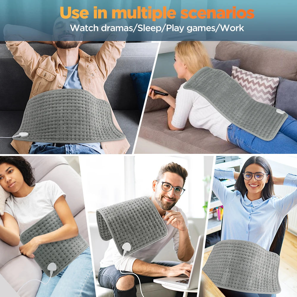 Showlu Smart General electric heating pad with adjustable temperature, timer, plush cover, designed for warmth and comfort.