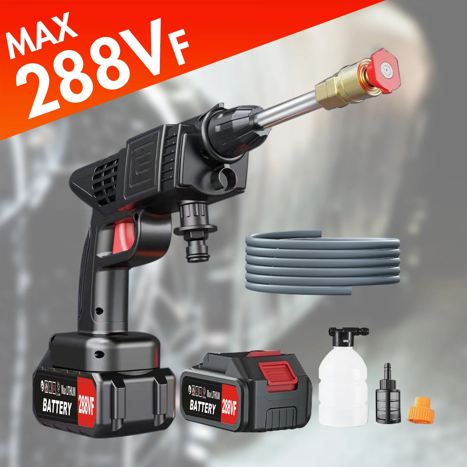 Showlu Smart General cordless pressure washer with 48V battery, featuring a compact design and spray nozzle for outdoor cleaning.