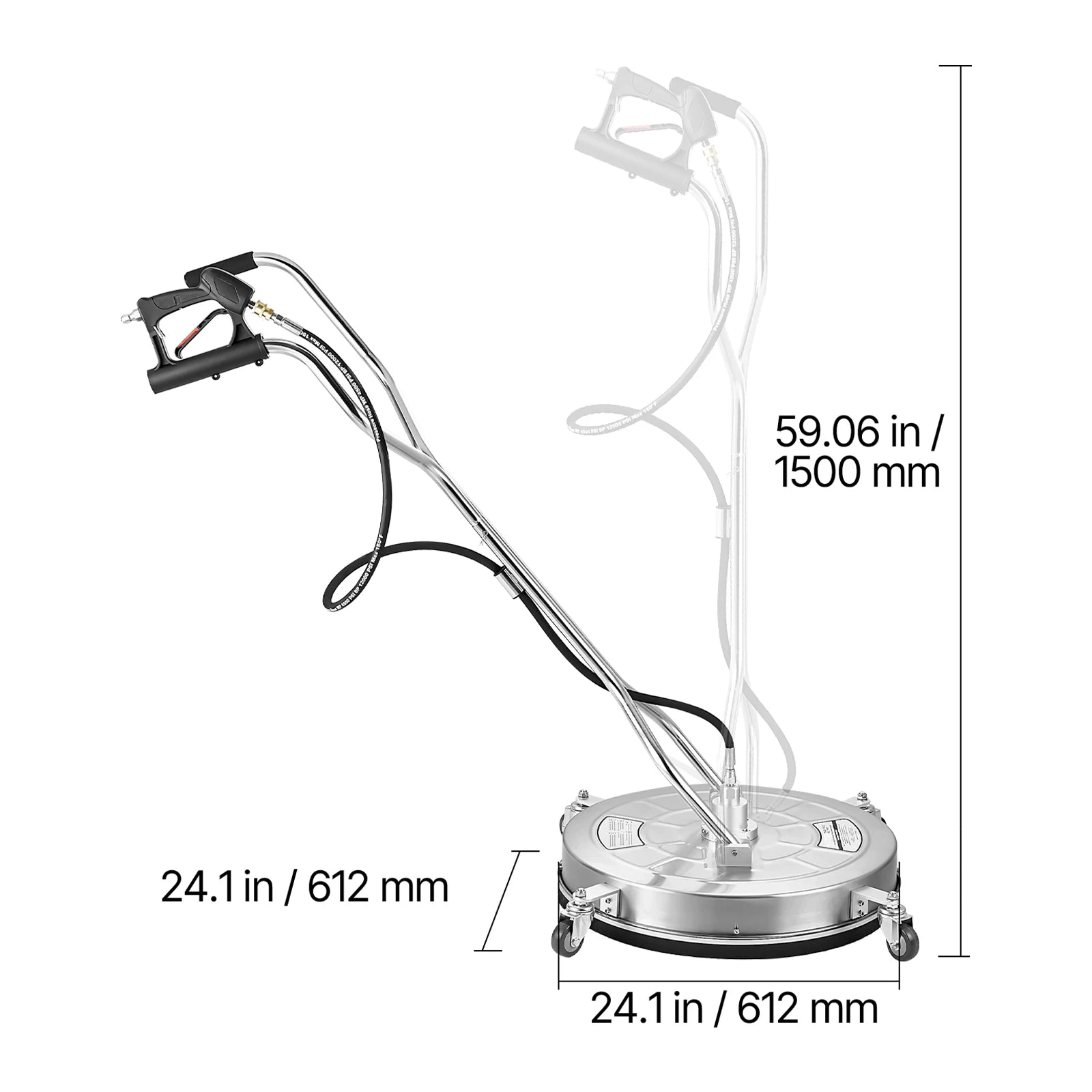 Showlu Smart General rotary surface cleaner attachment with spinning disc and spray nozzles for efficient cleaning of large surfaces.