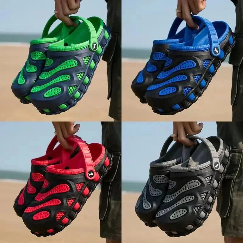 Men's breathable EVA aqua shoes by Wenjie Brother, summer beach clogs, lightweight and comfortable for outdoor water activities.