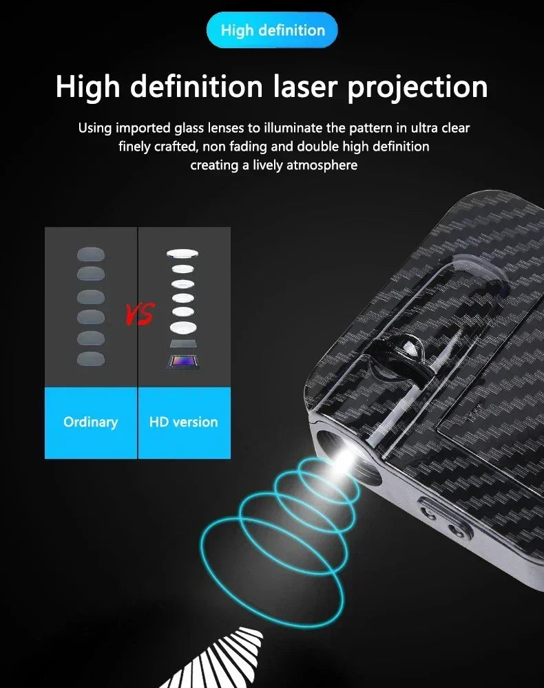 Showlu Smart General car door logo projector displaying illuminated logo on ground when door is open
