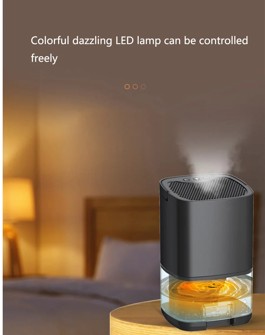 Xiaomi Mini Electric Dehumidifier by Showlu Smart General, compact 1000ML capacity, shown on a tabletop with water collection tank visible.