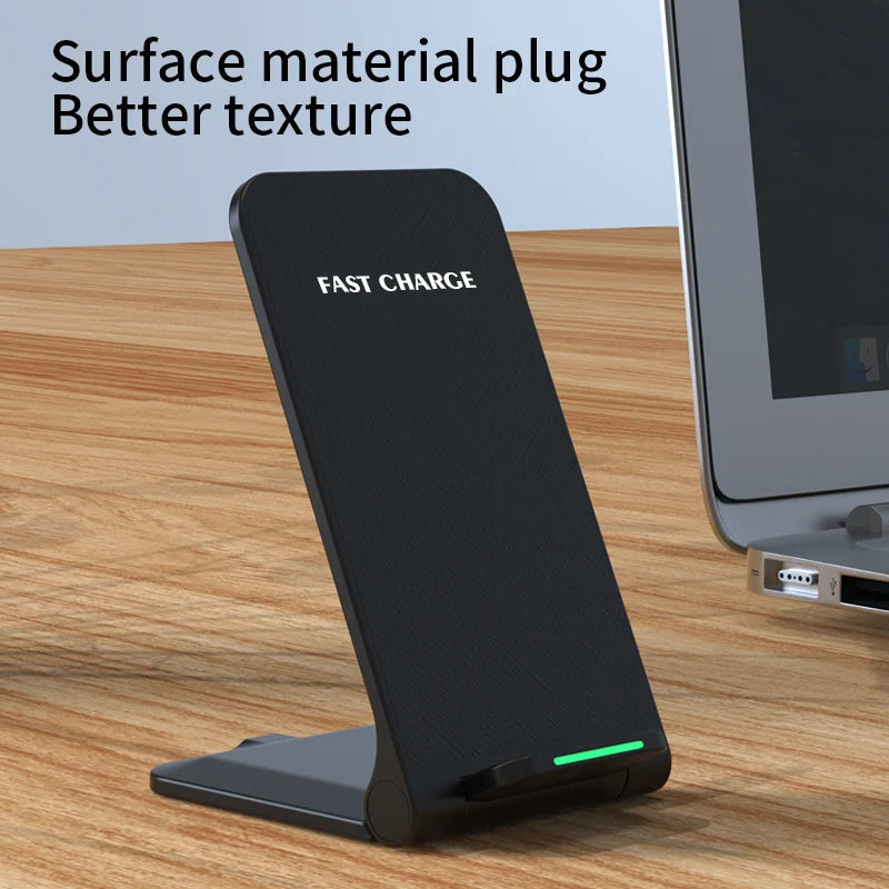 Showlu Smart General 30W fast wireless charging stand with sleek design and adjustable angle for easy device charging.