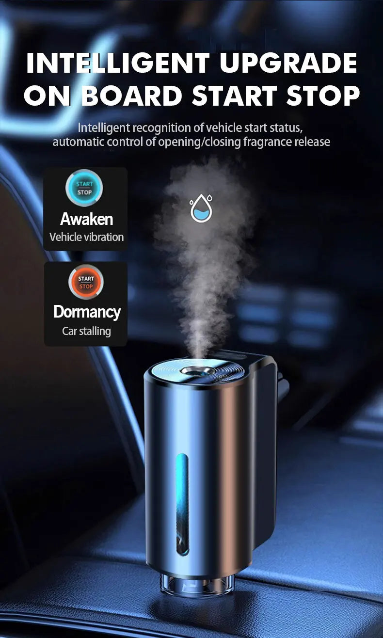 Showlu Smart General car aromatherapy diffuser with a sleek design, featuring a small cylindrical shape and a connected USB power port.