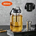 800/2500ml Large Glass Water Bottle with Lock Lid and Direct Drink Spout Reusable Sports Water Bottle for Gym Home Outdoor