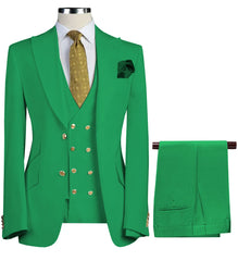 Elegant Men's Suits 3 Pieces Sets For Men Formal Slim Fit Business Tuxedo Groom&Groomsman Suit(Blazer+Vest+Pants)