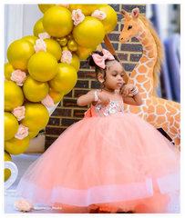 Flower Girl Dress Children Wedding Bridemaid Dresses Kids Pink Tutu Sequin Gowns Girl Boutique Party Wear Elegant Frocks