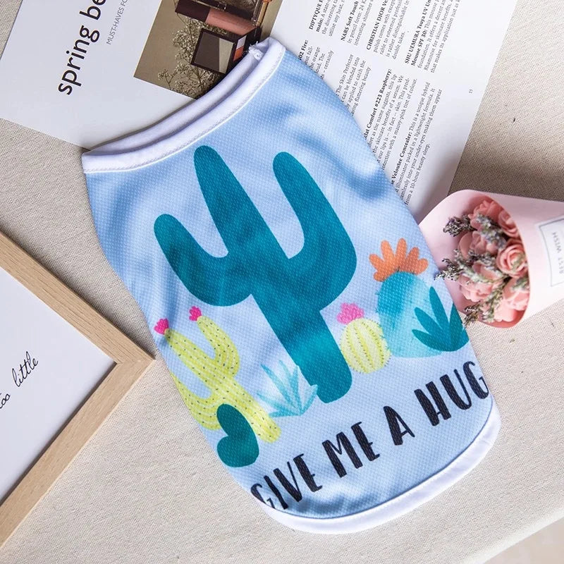 Showlu Fashion Wang Shan Meow quick-drying dog vest featuring cartoon polyester puppy shirt, lightweight and breathable for small dogs.