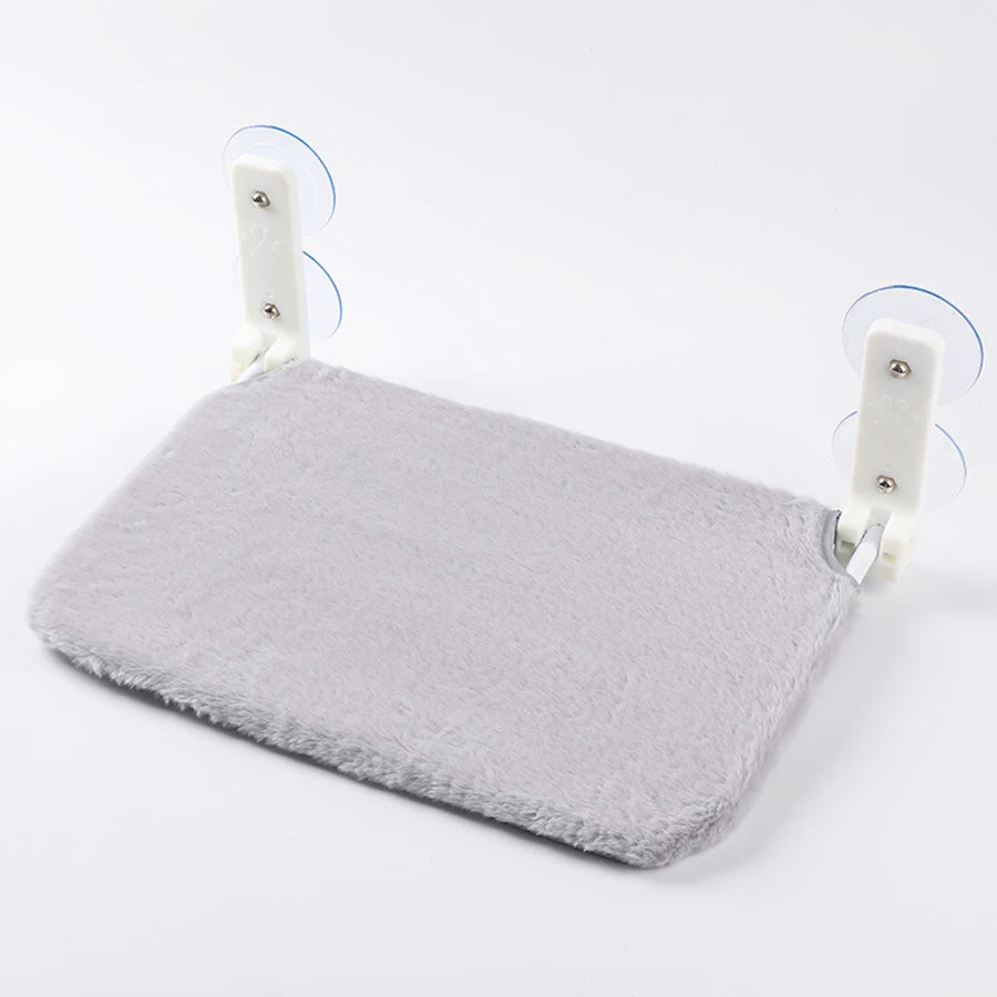 Showlu Folding Cat Window Hammock with breathable mesh, serving as a comfortable jumping platform for cats to relax near the window.