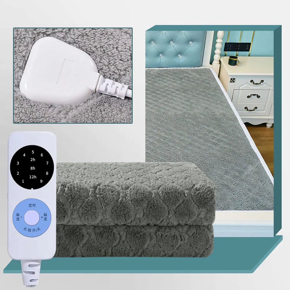 Showlu Smart Electric Heated Blanket in plush material, showcasing its cozy, warm throw design perfect for winter comfort.