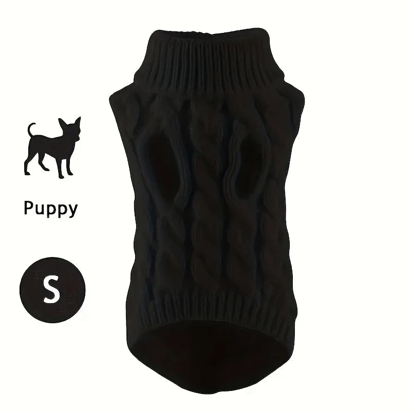 Soft knitted wool pet sweater by Showlu Fashion, warm hoodie for cats and dogs, cozy and stylish pet clothing.