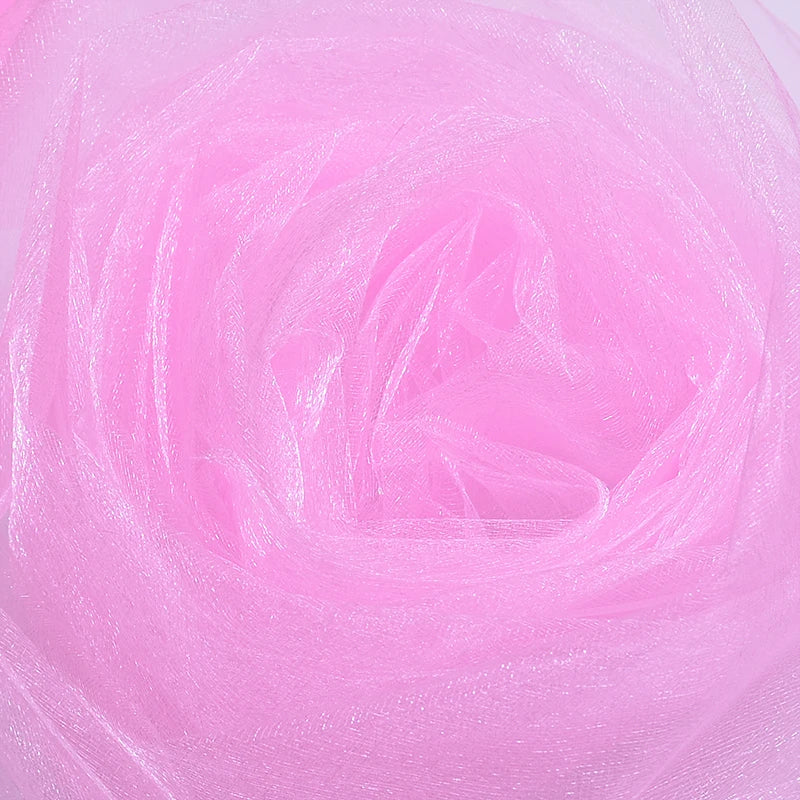 Wedding organza roll in sheer crystal tulle fabric, perfect for wedding arches, party backdrops, and baby shower decorations.