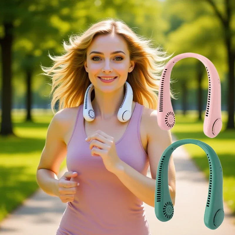 Showlu Smart General 4000mAh portable neck fan with adjustable settings and lightweight design for hands-free cooling.