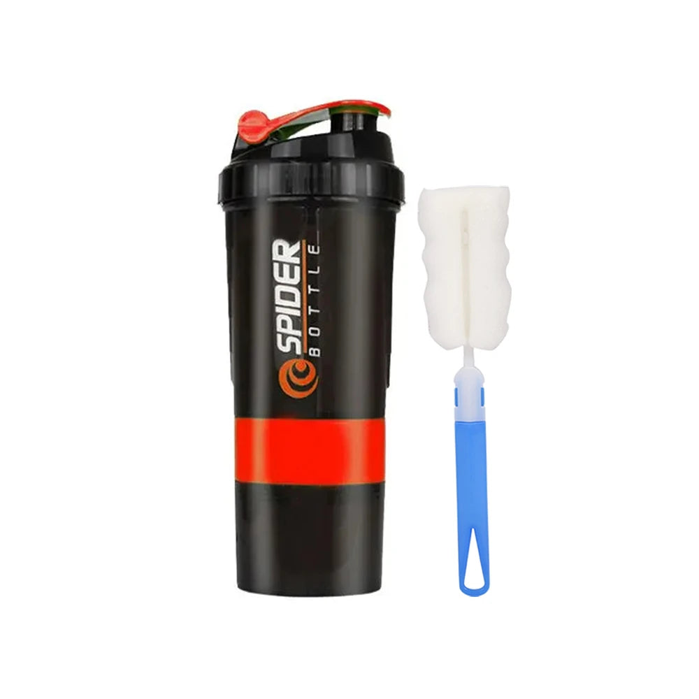 Showlu Fashion Store FEB.WIND protein shaker bottle with 3-layer design, large capacity mixing cup for fitness and supplement use.