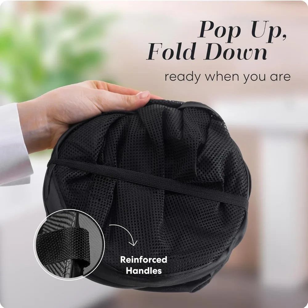 Showlu Smart General collapsible laundry basket with handles, made of lightweight fabric, designed for easy storage and transport.