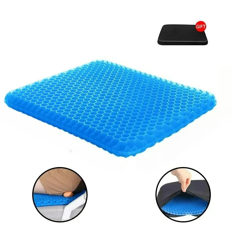 Showlu Smart cooling gel seat cushion with ergonomic design for comfort and support, shown in a close-up image.