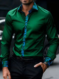 Men's stylish long-sleeve business shirt with unique pattern, suitable for parties, by Showlu Fashion Store.
