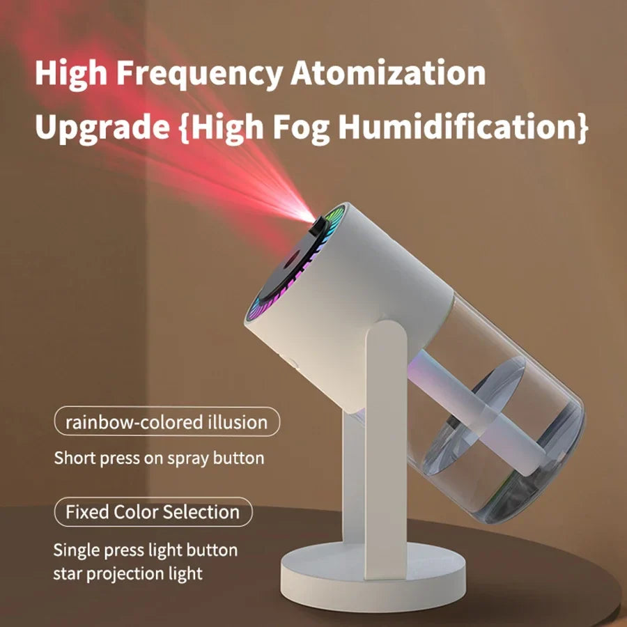 SHOWLU FASHION STORE Baihuan 280ml portable rotating humidifier with USB car diffuser and light, compact and easy to use.
