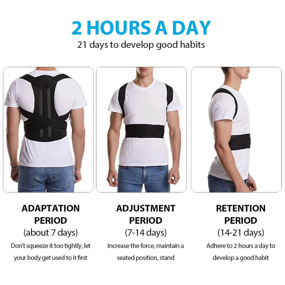 Showlu Fashion back brace posture corrector with adjustable lumbar support, designed to improve posture and provide support.