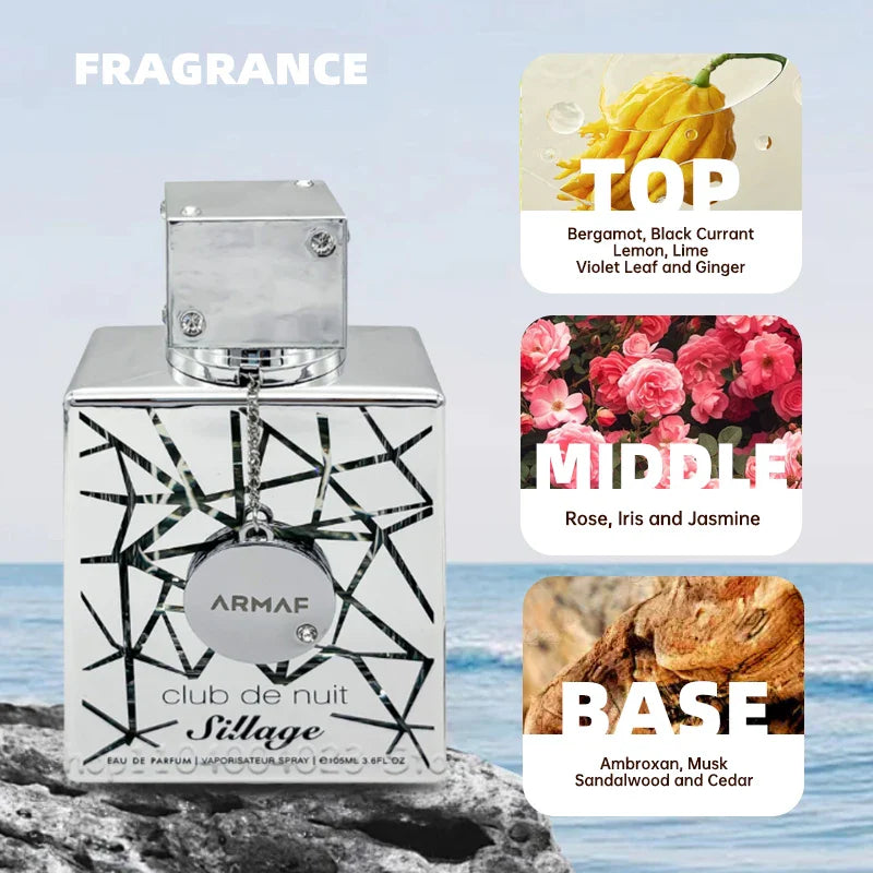 Unisex Armaf Club De Nuit Intense Man EDT 105ml bottle with citrus fragrance and sleek packaging.