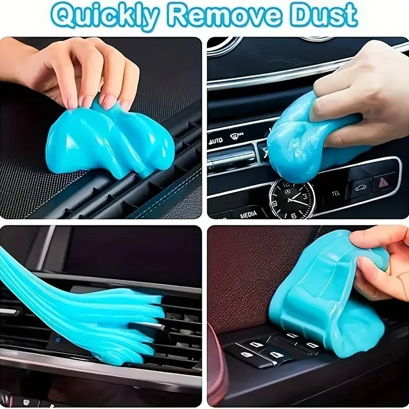 Showlu Smart General car cleaning gel in use, demonstrating its flexibility and cleaning power for vehicle surfaces.