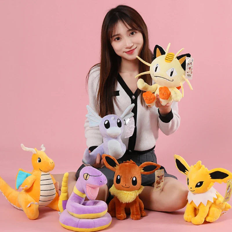 DuoduoBao Pokemon plush toy featuring Gengar and Pikachu, soft cartoon dolls in 25-45cm size with colorful details.