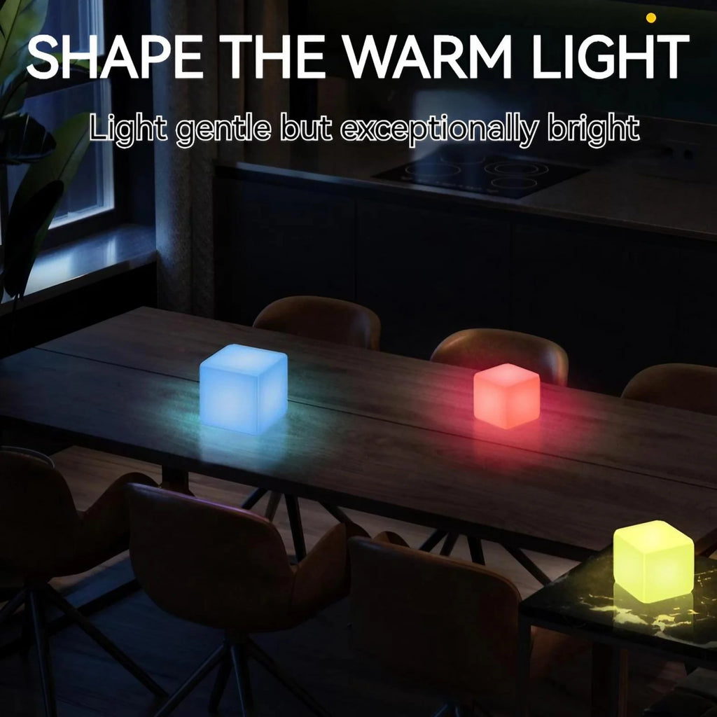 Colorful LED Smart Mood Cube by Showlu Smart General showing vibrant light effects and modern design for ambient lighting.