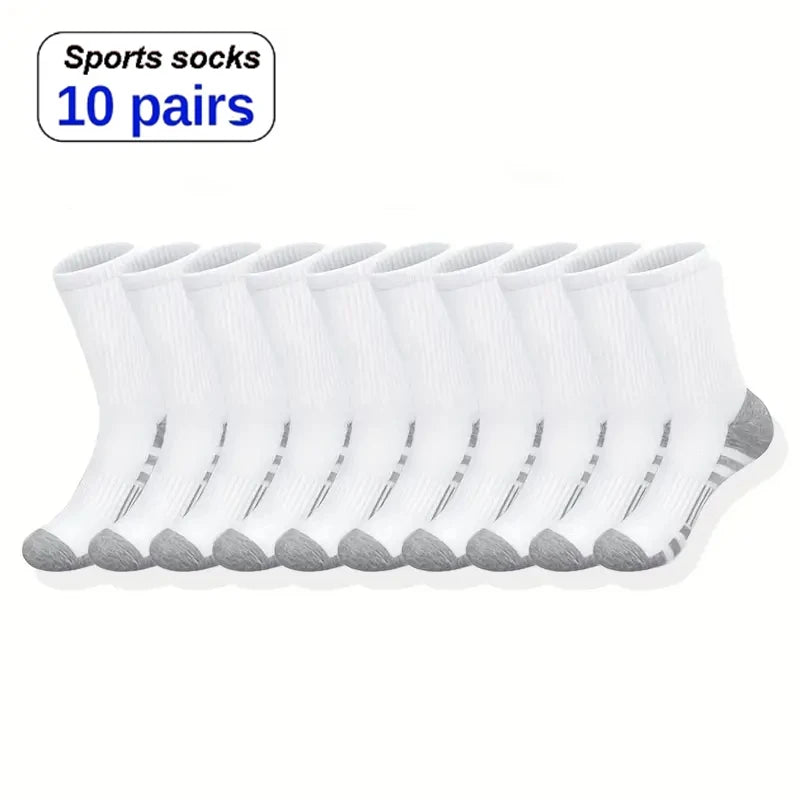 10/30 Pairs of High-Quality Soft and Comfortable Men's Running Socks Summer Sweat Wicking and Breathable Basketball Sports Socks