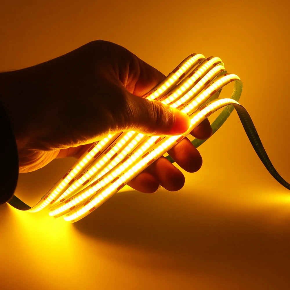 Showlu Smart Motion Sensor LED Strip Light with 5V USB, featuring a sleek design and motion-activated lighting in a close-up image.